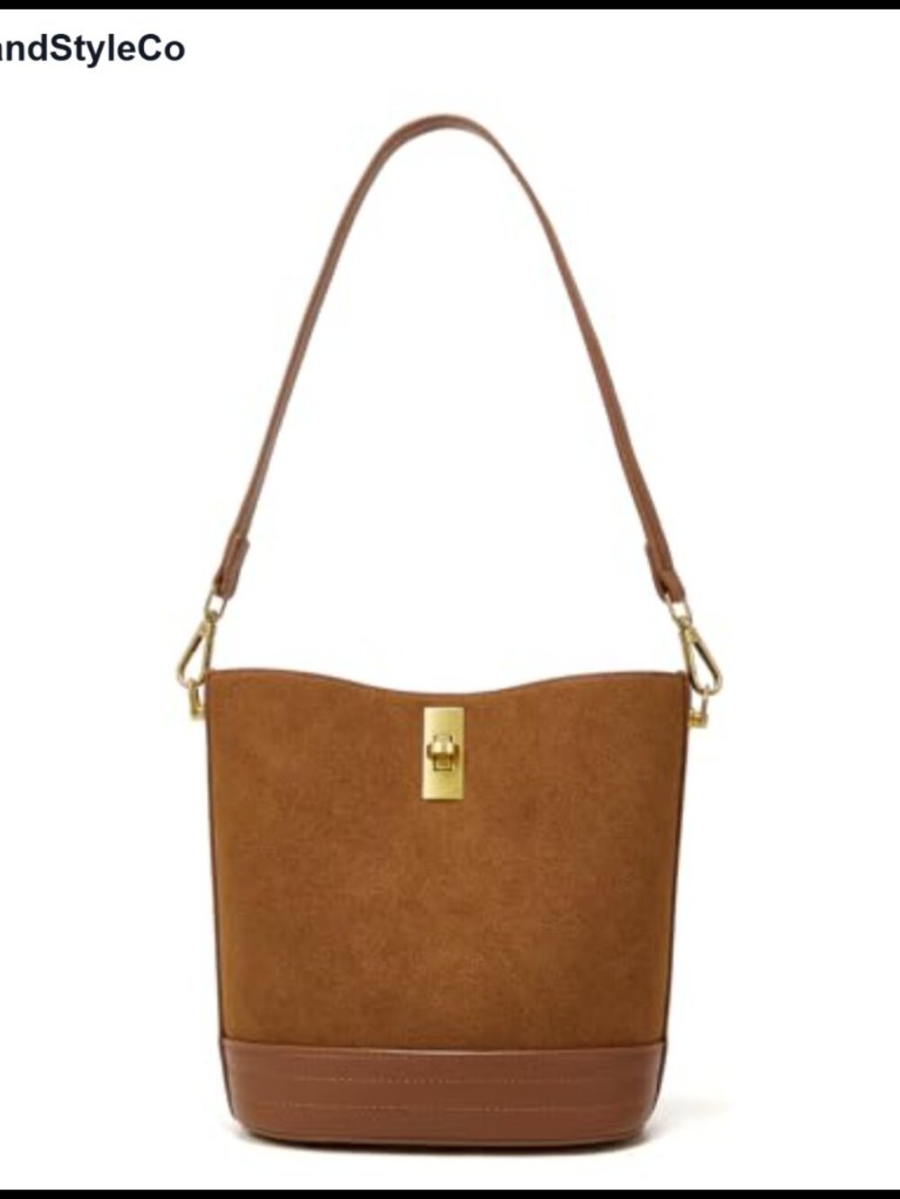 Small Faux Suede Bucket Bag Mini Crossbody Handbag